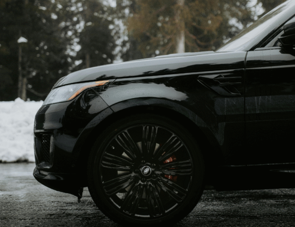 Front end of Land Rover vehicle
