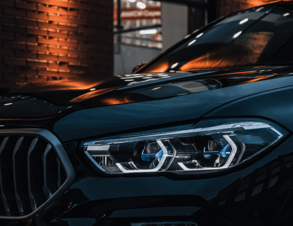 BMW displaying grille and headlight