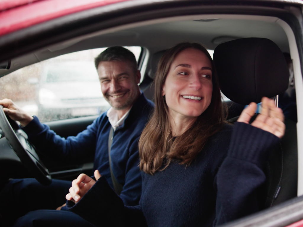 Man and woman in car