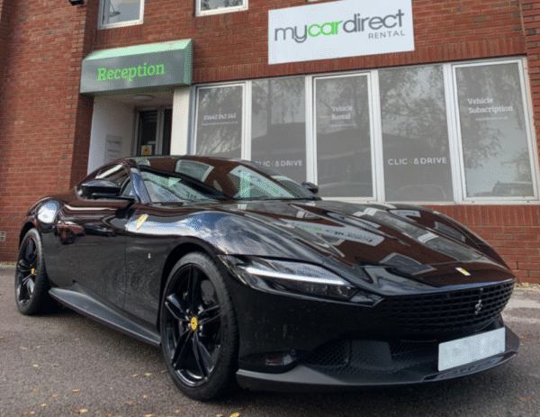 Ferrari parked outside mycardirect reception