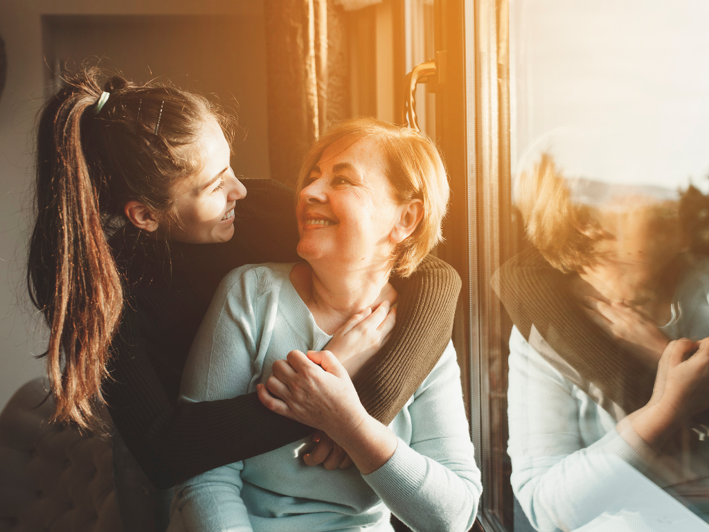 Gen Z woman with baby boomer relative