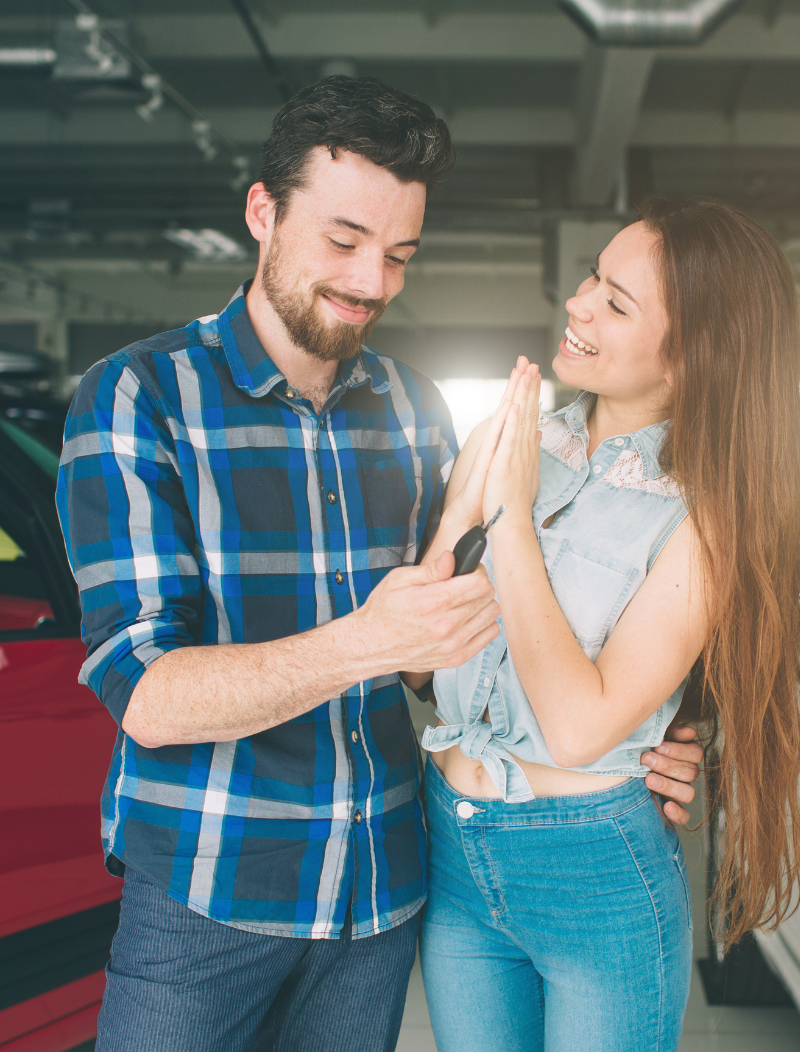 Happy couple more than satisfied with new car