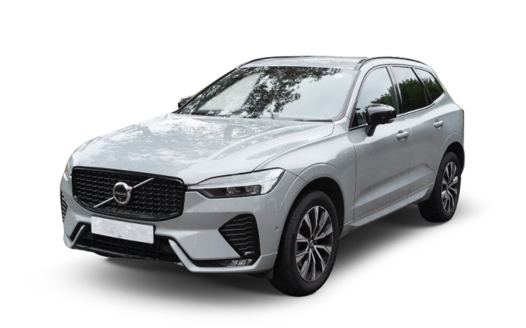 Volvo XC60 in silver three quarter view