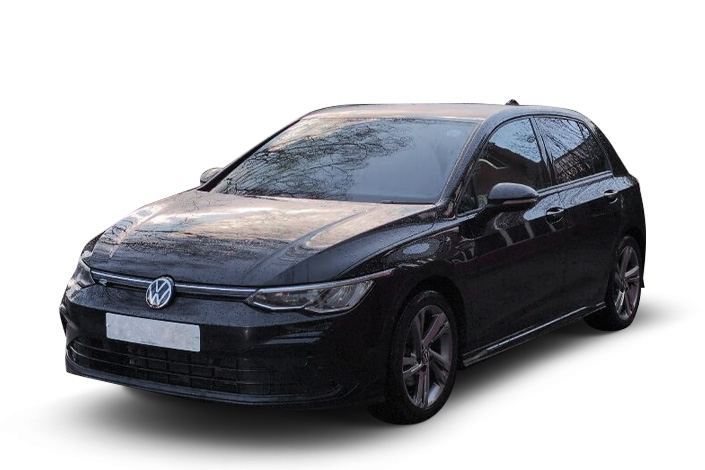 Volkswagen Golf in black 3 quarter view